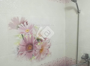 Ремонт ванны пано с цветами 55-2
