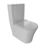 Унитаз-компакт безободковый WAVE TREND гориз, нижн, 2-кн.арм, сид. дюро, м/л, быстр, БЕЛЫЙ глянец